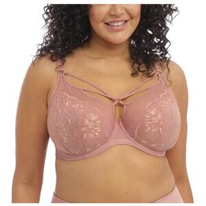 NWT Elomi Women's Brianna Underwire Strappy Plunge Bra Ash Rose 32JJ